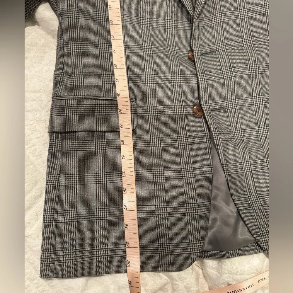 Ralph Ralph Lauren Mens Silk Wool Windowpane Sportcoat Blazer Jacket 40R